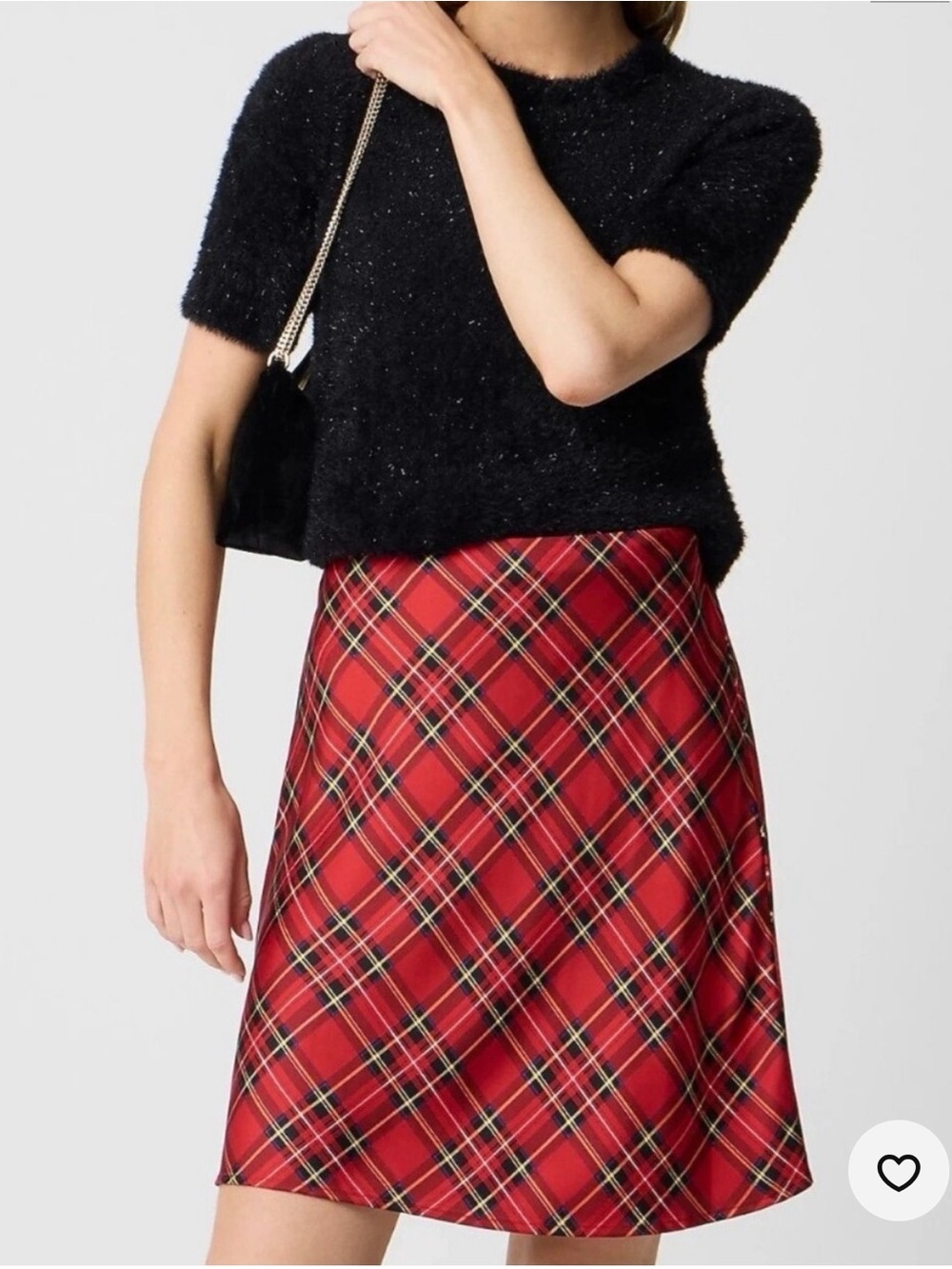 J. Crew Factory Red Plaid A-Line Skirt with Yellow & Black Accents
